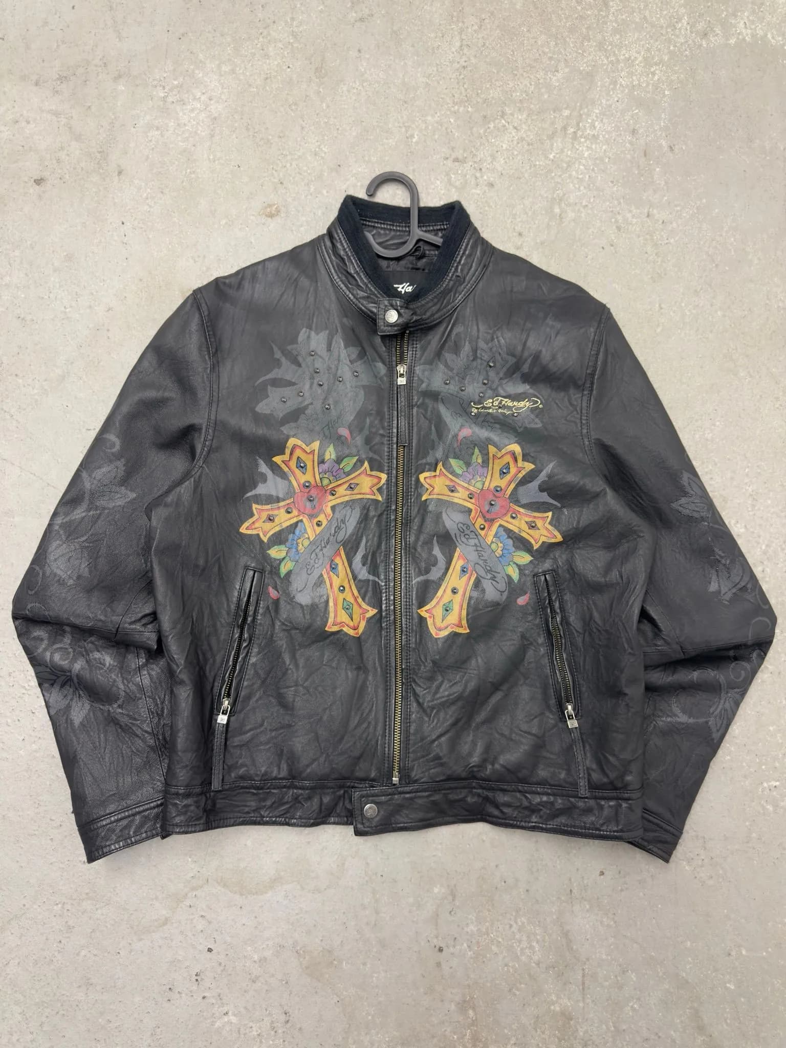 ed Hardy Lederjacke